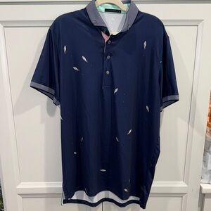 Greyson Mens Polo Skysail Maltese Mens LG All Over Print Pattern Golf Stretch